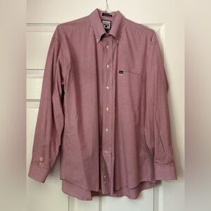 Faconnable Men's Red Checkered Button Shirt